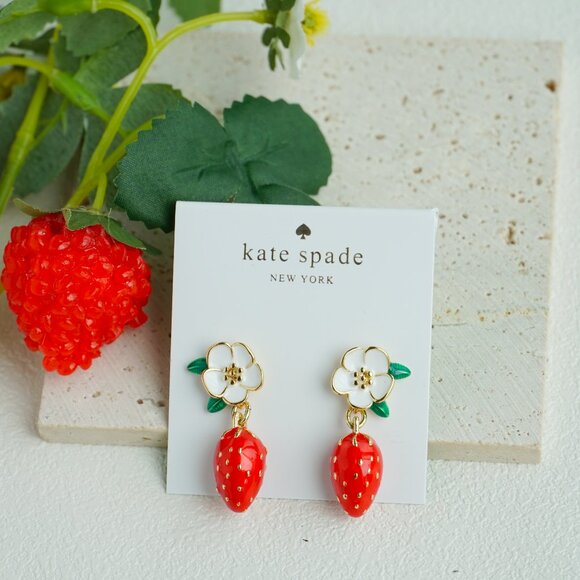 Kate Spade strawberry earrings - Picture 4 of 9